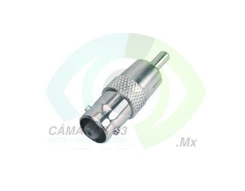 Adaptador con conector hembra BNC a macho RCA
